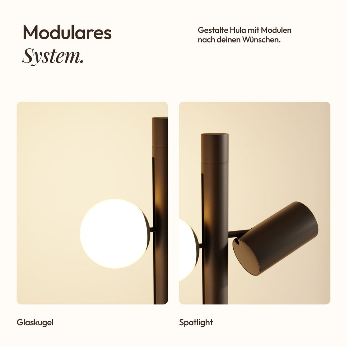 Modulaire hula-vloerlamp
