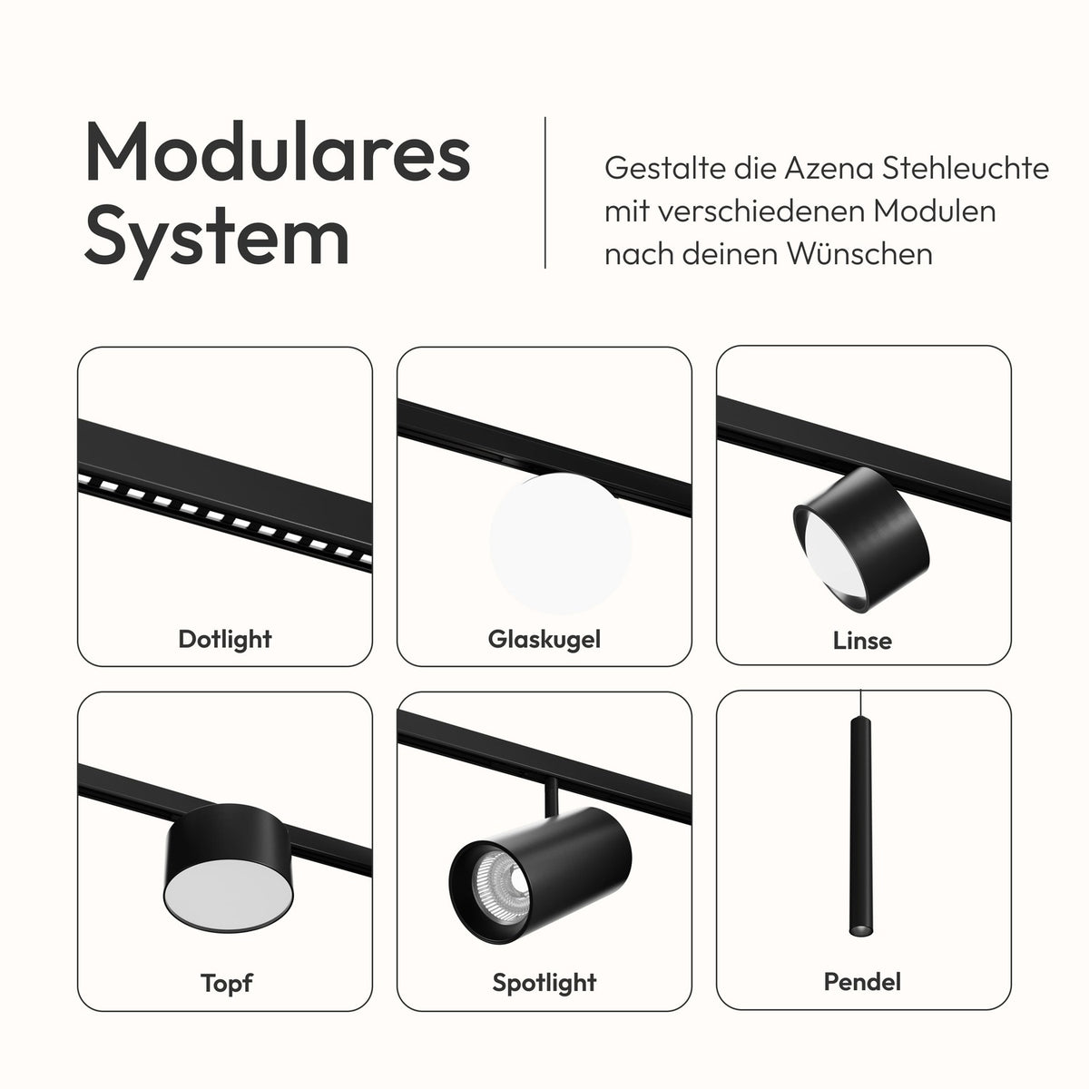 Azena modulaire vloerlamp