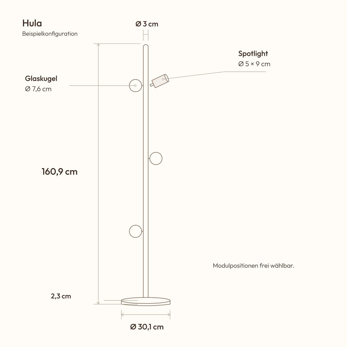Modulaire hula-vloerlamp
