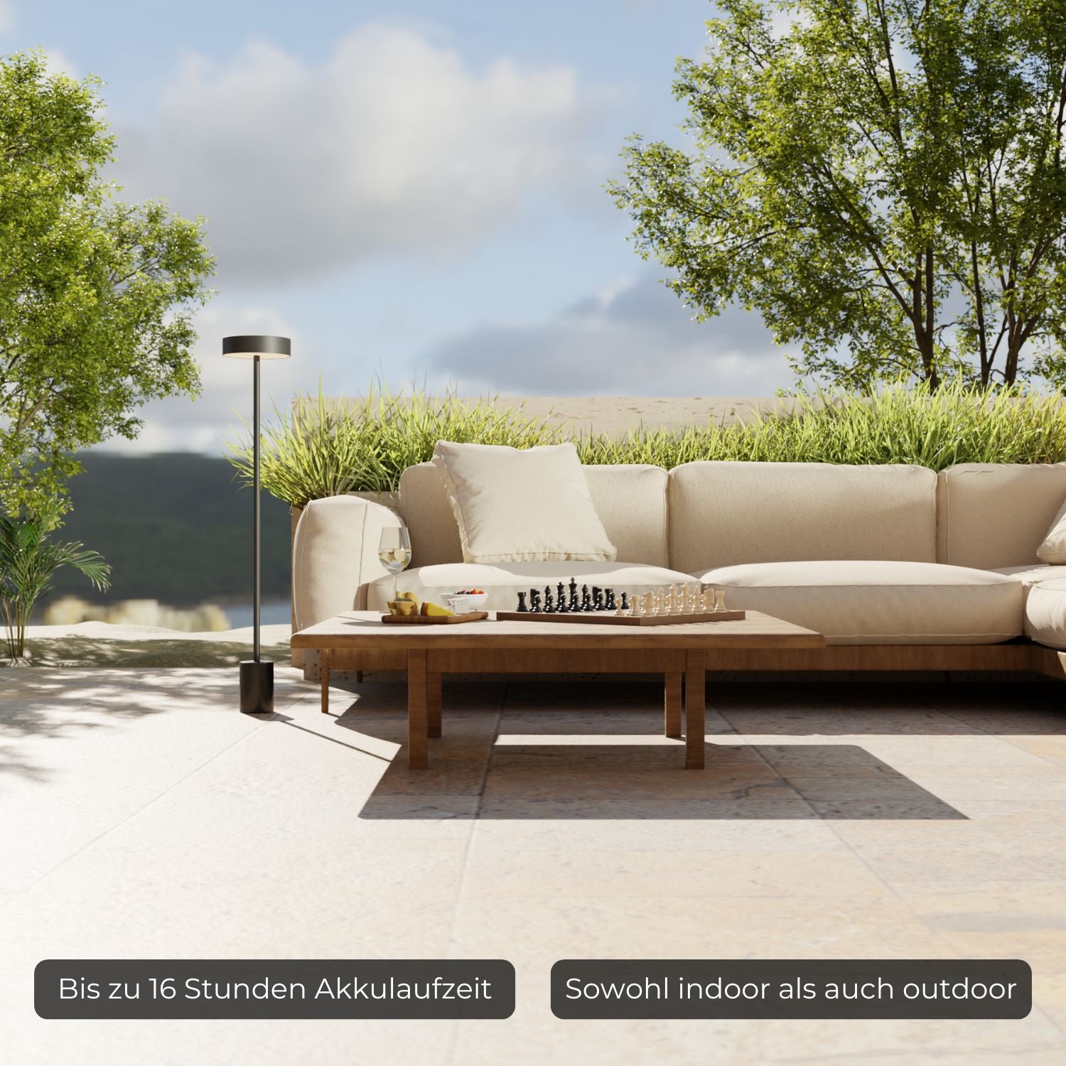 Uranos vloerlamp op batterijen